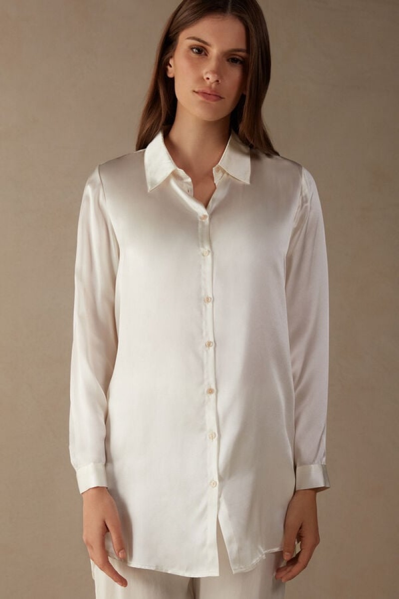 White Intimissimi Silk Shirt | XCAGW41438